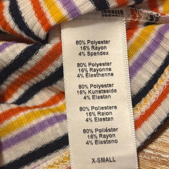 PROJECT SOCIAL T URBAN OUTFITTERS Striped Crop Top Tan Multicolor Womens XS NWT - Picture 4 of 4